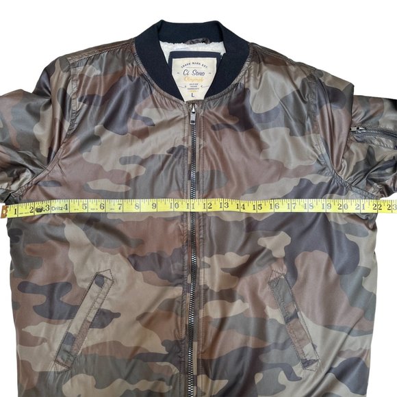 Ci Sono Camo Bomber Jacket Sherpa Lining Women's Size L - Picture 9 of 10